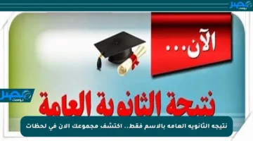 نتيجة الثانوية العامة بالاسم فقط.. اكتشف مجموعك الآن في لحظات